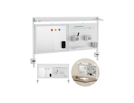 Przegroda biurkowa / organizer Ergo Office, max. obciążenie 10kg, biała tablica, szerokość 1116mm, biała, ER-301 W