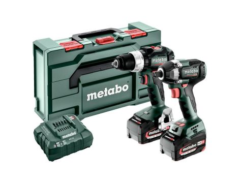 METABO.ZESTAW COMBO 18V 2.9.3 (BS 18 LT BL + SSW 18 LT 300 BL) 2x5,2Ah METABOX