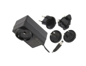 Zasilacz wielowtyczkowy 12V/2A/24W czarny wtyk AC EU/US/UK/AU wtyk DC:2.1/5.5(+)