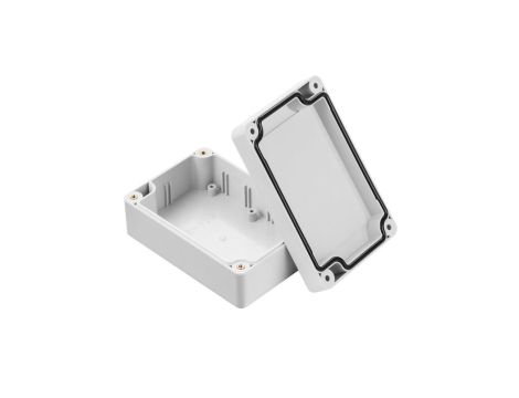 Z128SUJp-IP67 TM ABS-PC - Obudowa hermetyczna Z128 jasny dół z uszami - bezbarwna góra z uszczelką zalewaną i tulejkami mosiężny