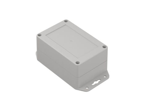 ZP120.80.60UJp TM ABS-PC - Obudowa plastikowa ZP120.80.60 jasny dół z uszami - bezbarwna góra z tulejkami mosiężnymi ABS-PC