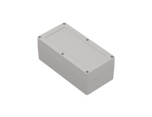 ZP200.100.75Jp TM ABS-PC - Obudowa plastikowa ZP200.100.75 jasny dół z uszami - bezbarwna góra z tulejkami mosiężnymi ABS-PC