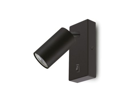 Kinkiet / lampa ścienna Maclean, punktowa, okrągła, GU10, z włącznikiem, 55x100mm, kolor czarny, MCE369 B
