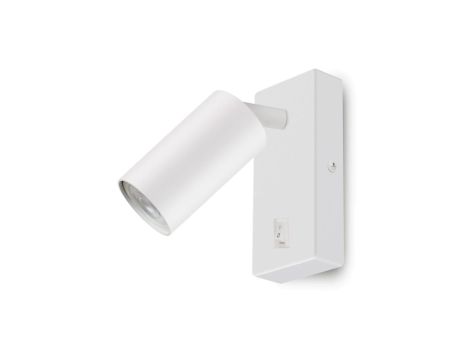 Kinkiet / lampa ścienna Maclean, punktowa, okrągła, GU10, z włącznikiem 55x100mm, kolor biały, MCE369 W