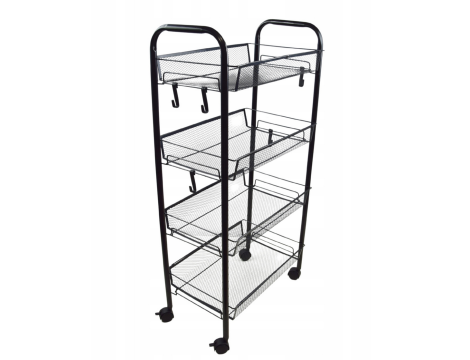 REGAŁ STOLIK NA KÓŁKACH, 4 PÓŁKI, 83x25x44,5cm