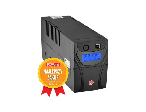 GT UPS POWERbox Tower 850VA/480W Line-Interactive 2xSCHUKO 12V-9Ah LCD