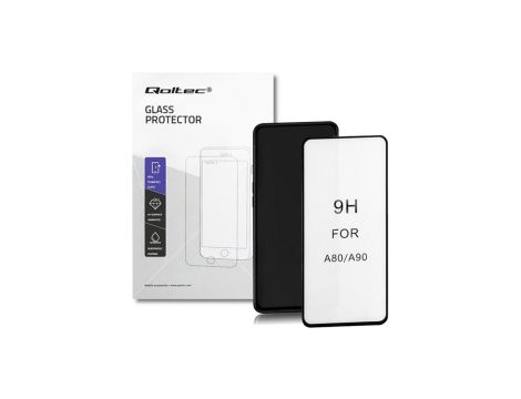 Qoltec Hartowane szkło ochronne PREMIUM do Samsung Galaxy A90 6D Czarne Pełne