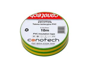 Taśma izolacyjna zielono/żółta PVC 0,13x15x10m NS