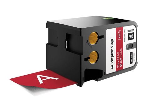 Taśma winylowa trwała do drukarek XTL 54mm x 7m biały na czerwonym 1868765