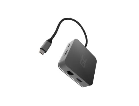 Green Cell Adapter, Przejściówka, GC HUB2 USB-C 6w1 (USB 3.0 HDMI Ethernet USB-C) do Apple MacBook, Dell XPS i innych