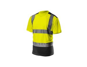 T-shirt ostrzegawczy, ciemny dół, żółty, rozmiar XL 81-730-XL