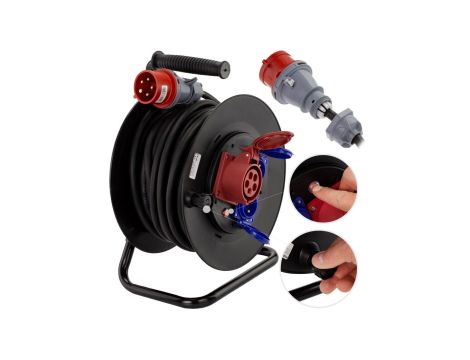 Przedłużacz siłowy na bębnie budowlany OW 5x2,5 16A 5p 30m