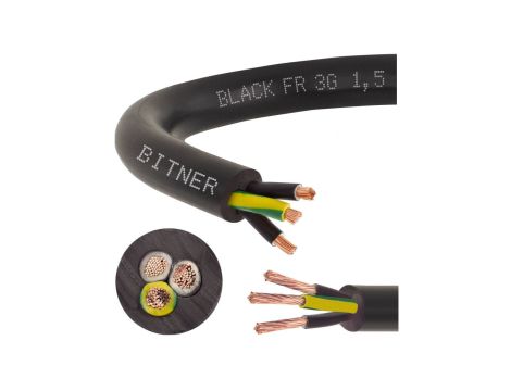 Przewód sterowniczy prądowy BiT 500 Black FR 300/500V 3x1,5 linka do ziemi Bitner /50m/