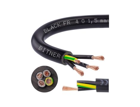 Przewód sterowniczy prądowy BiT 500 Black FR 300/500V 4x2,5 linka do ziemi Bitner /100m/