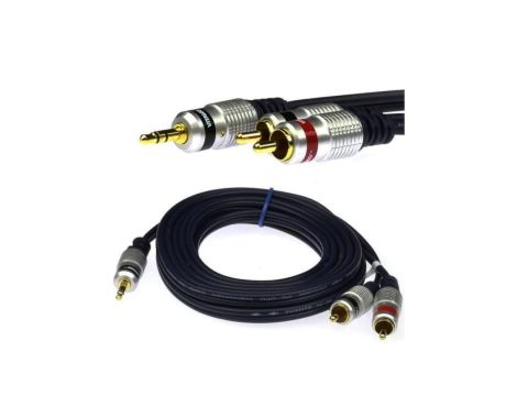 VITALCO JKD10 Kabel Audio AUX mini Jack 3,5mm Stereo (wtyk) / 2x RCA Cinch (wtyk) 2,5m