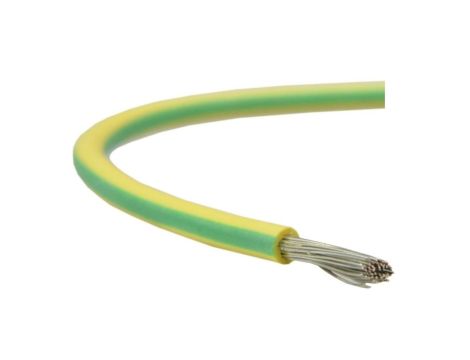 Kabel silikonowy SIF 180C 300/500V 2,5 ciepłoodporny LSOH żółto-zielony linka BSG /100m/