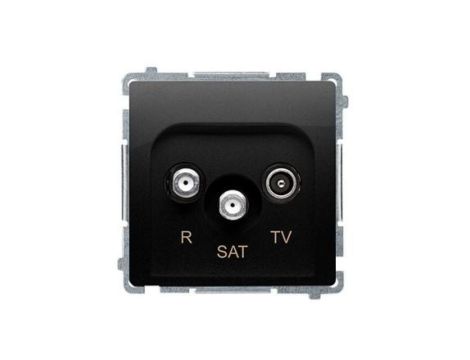 SIMON BASIC Gniazdo antenowe RTV-SAT do ramki czarny mat BMZAR-SAT1.3/1.01/49