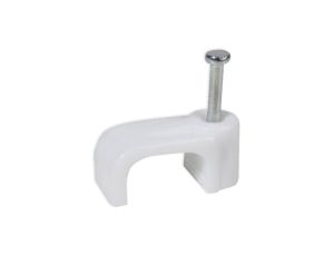 Uchwyt kablowy płaski z hartowanym gwoździem FLOP 6mm 100 sztuk