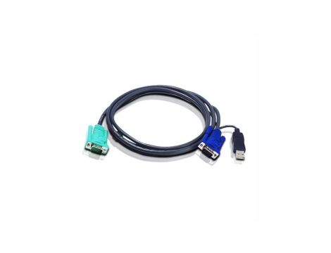 ATEN 2L-5203U Kabel KVM VGA USB, czarny, 3 m
