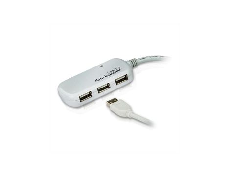 ATEN UE2120H 4-portowy koncentrator przedłużający USB, szary, 12 m