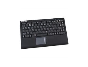 KeySonic ACK-540 U+ Mini klawiatura z touchpadem USB, czarna, niemiecki układ klawiatury