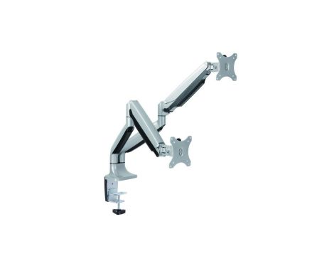 VALUE LCD z podwójnym ramieniem, montowany na stole, sprężyna gazowa, 6 punktów obrotu