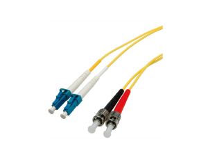 Kabel światłowodowy duplex, SingleMode E9/125m LC/ST, żółty, 10 m