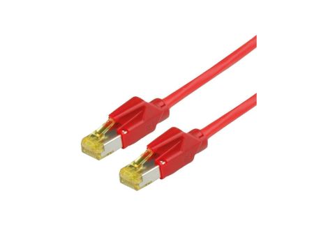 Kabel krosowy DRAKA Cat.6A (klasa EA) UC900 / HIROSE TM31, czerwony, 0,5 m