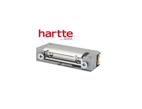 Elektrozaczep Hartte XS00UPW-B niskoprądowy wąski z pamięcią, wyłącznikiem i wzmocnioną sprężyną oraz uniwersalnym zasilaniem 12