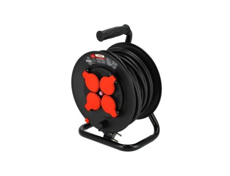 Przedłużacz bębnowy 30m na bębnie 4 gniazda 3x1,5 gumowy IP44 PRO SCHMITH