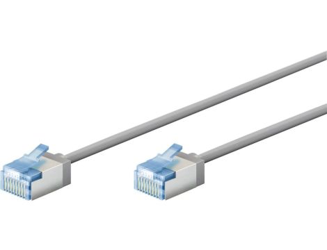 Ultra-elastyczny CAT 6A kabel krosowy, slim, U/FTP, szary - Długość kabla 3 m