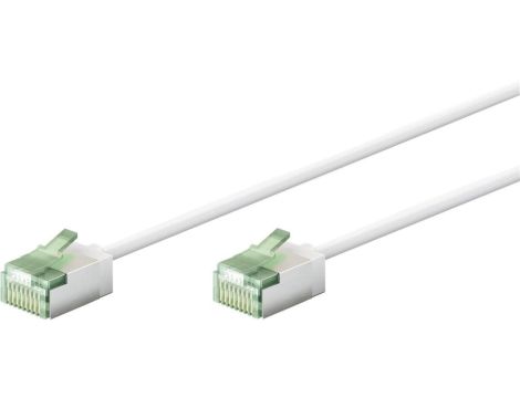 Ultra-elastyczny CAT 8.1 kabel krosowy, slim, U/FTP, biały - Długość kabla 0.25 m