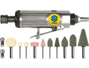 VOREL SZLIFIERKA PROSTA PNEUMATYCZNA + AKCESORIA 81109