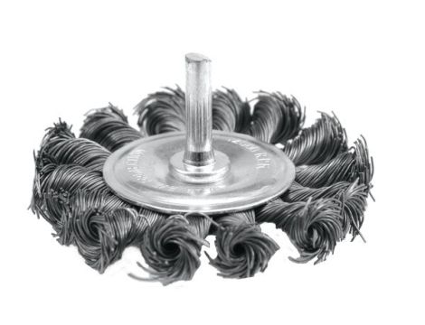 VOREL SZCZOTKA TARCZOWA 75mm DRUT SKRĘCANY, TRZPIEŃ 06993