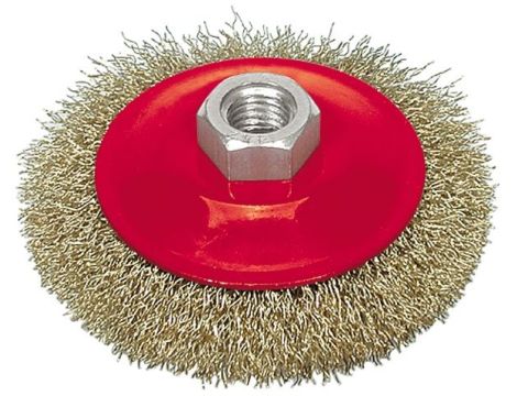 VOREL SZCZOTKA STOŻKOWA 100mm, DRUT KARBOWANY, GWINT   06972