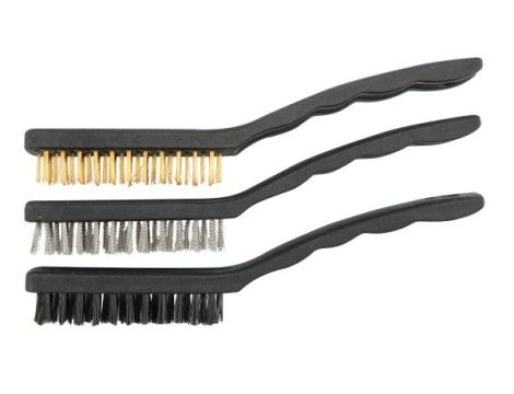 VOREL SZCZOTECZKI 3 CZĘŚCIOWE STALOWA MOSIĘŻNA NYLONOWA 23cm  06964