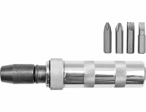 VOREL WKRĘTAK UDAROWY CHROM + 4 KOŃCÓWKI 65120