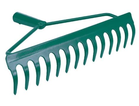 FLO GRABIE METALOWE KABŁĄKOWE 36cm 14 ZĘBÓW, NIEOPRAWIONE   35755