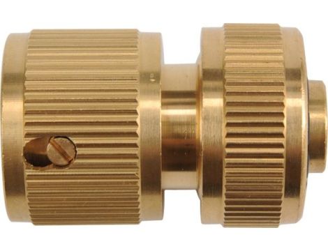 FLO SZYBKOZŁĄCZE DO WĘŻA OGRODOWEGO MOSIĘŻNE  1/2" Z FUNKCJĄ STOP