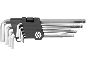 VOREL KLUCZE SZEŚCIOKĄTNE / HEX / 2,0-10 mm, kpl. 9 szt. KOŃCÓWKI KULISTE   56477