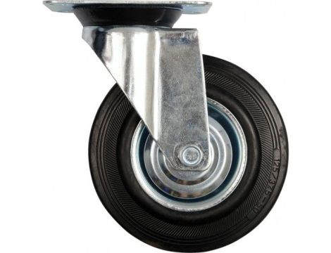 VOREL KOŁO SKRĘTNE Z CZARNĄ GUMĄ 125mm   87313