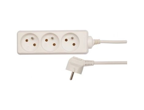 VOREL PRZEDŁUŻACZ BIAŁY 3 GNIAZDA 1,5m Z UZIEMIENIEM   72500 - 2