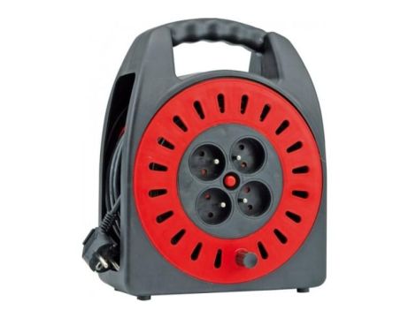 VOREL PRZEDŁUŻACZ ZWIJANY 4 GNIAZDA, 3 x 1mm2,  30m   72573