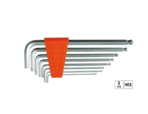 VOREL KLUCZE SZEŚCIOKĄTNE / HEX / 1,5-8 mm, kpl. 8 szt. KOŃCÓWKI KULISTE   56473