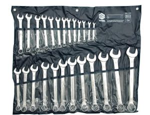 VOREL KLUCZE PŁASKO - OCZKOWE KOMPLET 25szt. (6-32mm) ETUI / SATYNA   51715