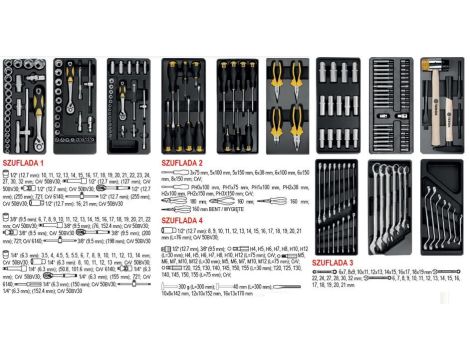 VOREL WÓZEK WARSZTATOWY 6-SZULFAD + 177szt. NARZĘDZI   58540 - 2