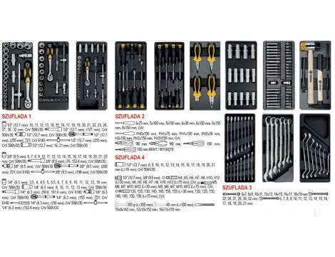 VOREL WÓZEK WARSZTATOWY 6-SZULFAD + 177szt. NARZĘDZI   58540 - 4