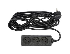 VOREL PRZEDŁUŻACZ UZIEMIONY 3 - GNIAZDA 3,0m CZARNY   72616