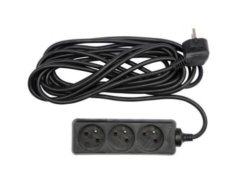 VOREL PRZEDŁUŻACZ UZIEMIONY 3 - GNIAZDA 3,0m CZARNY   72616