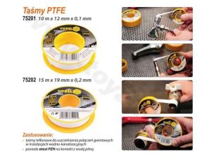 VOREL TAŚMA TEFLONOWA 15m*19mm*0,2mm   75202
